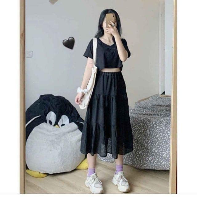 [ QUÀ TĂNg LÀ SƯA TĂM  ] CHÂN VÁY DÁNG DÀI VOAN 3 TẦNG ULZZANG SIÊU HOT HIT, TJTCOI4 chân váy dáng dài | BigBuy360 - bigbuy360.vn