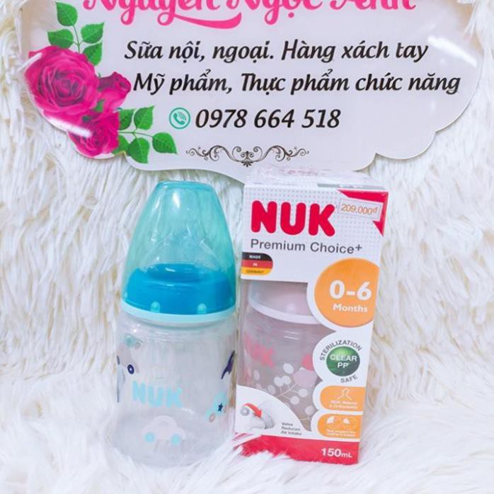 Bình sữa Nuk Premium Choice 150ml nhập khẩu Đức