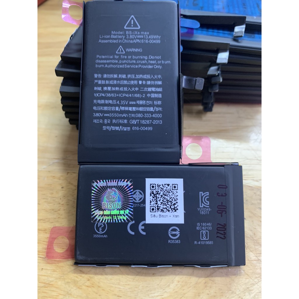 Pin iPhone XS Max dung lượng cao 3550mah Bison chính hãng