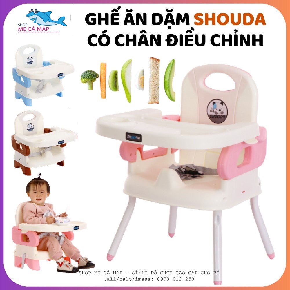 Ghế ăn dặm gấp gọn cho bé Loại I có 2 nấc điều chỉnh, ghế ăn dặm Shoda chính hãng, dễ dàng vệ sinh