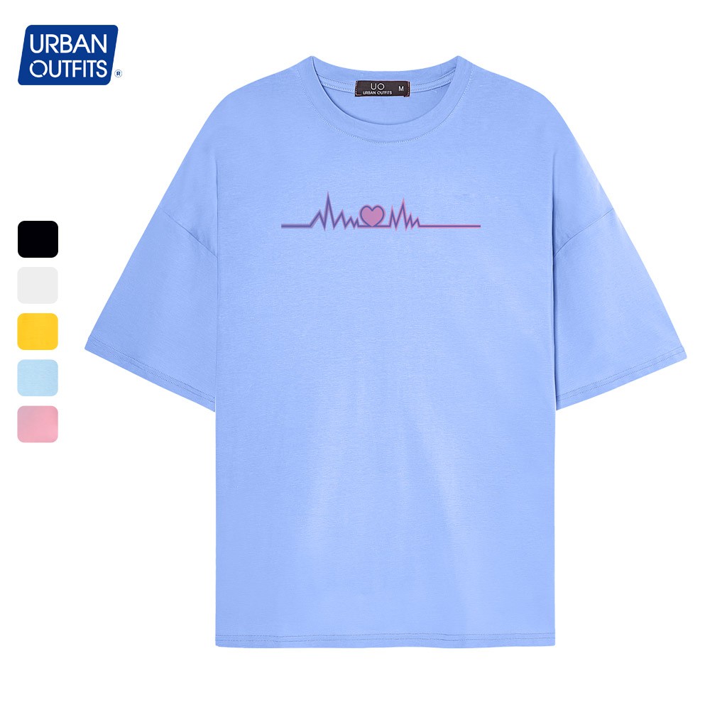 Áo Thun Tay Lỡ Nữ Nam Form Rộng URBAN OUTFITS In Nhịp Tim BOT ATO47 Cotton 4 Chiều Local Brand