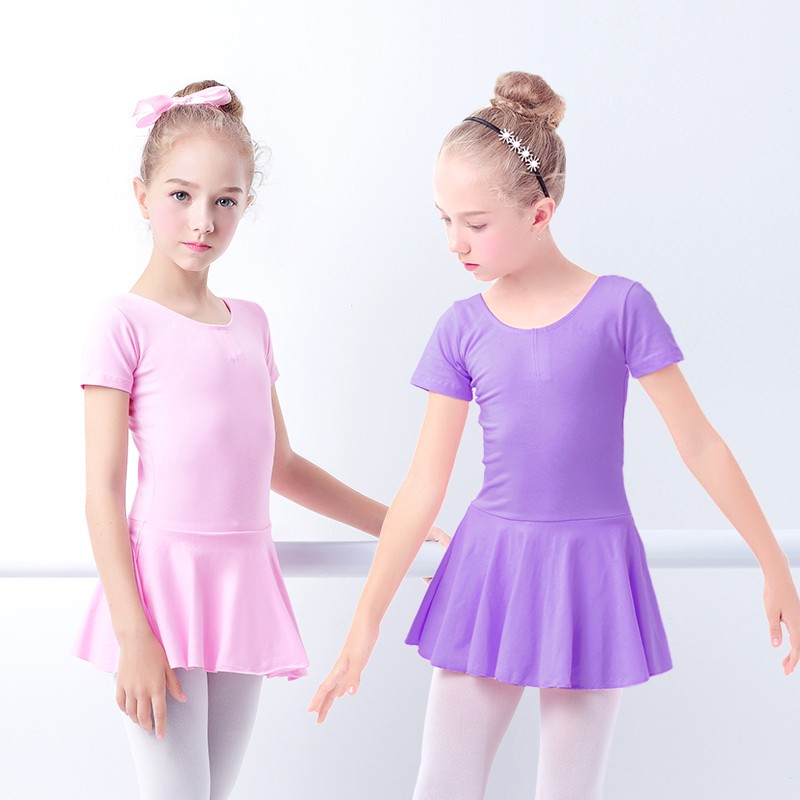Đầm Múa Ba Lê Tay Ngắn Vải cotton Họa Tiết Da Báo Cá Tính