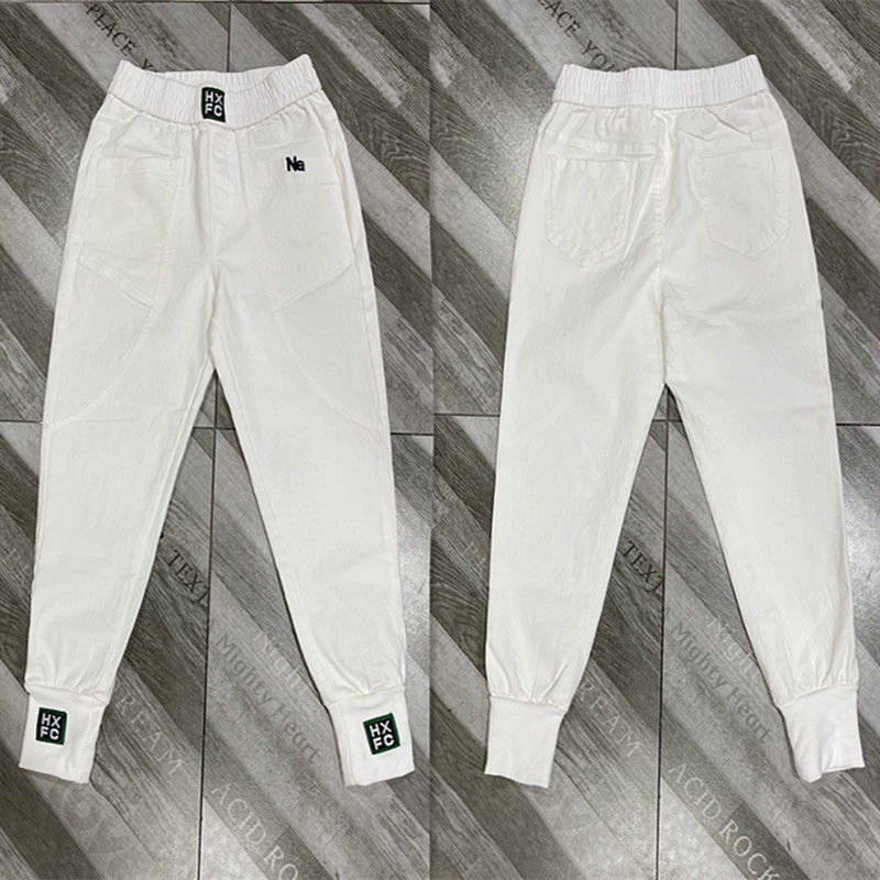 Quần dài dáng rộng cạp cao thời trang mùa xuân và mùa hè nhiều màu tùy chọn cho nữ