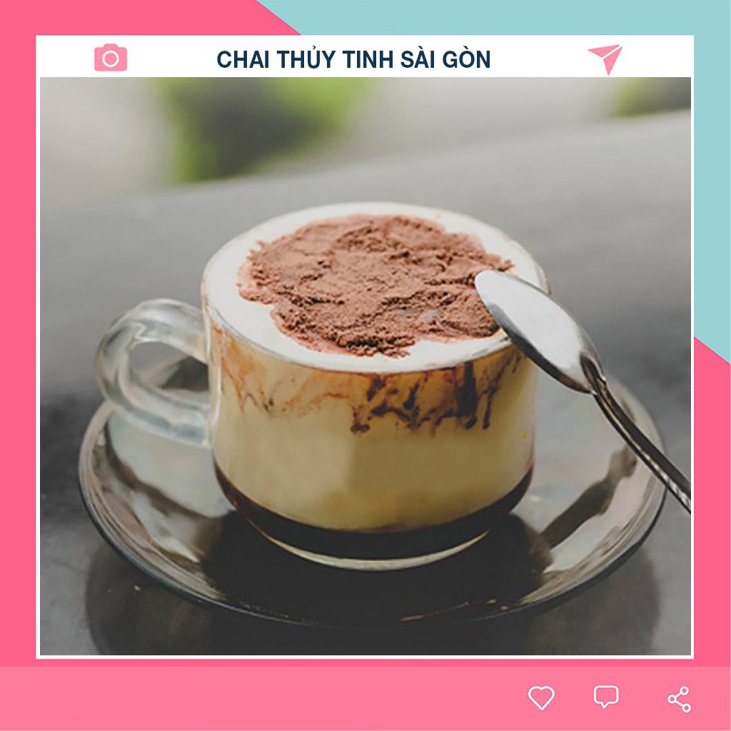 Ly thủy tinh Cốc thủy tinh có quai cầm Union Stack Tea Cup 200ml | TDC-UG324 Hàng nhập khẩu Thái Lan