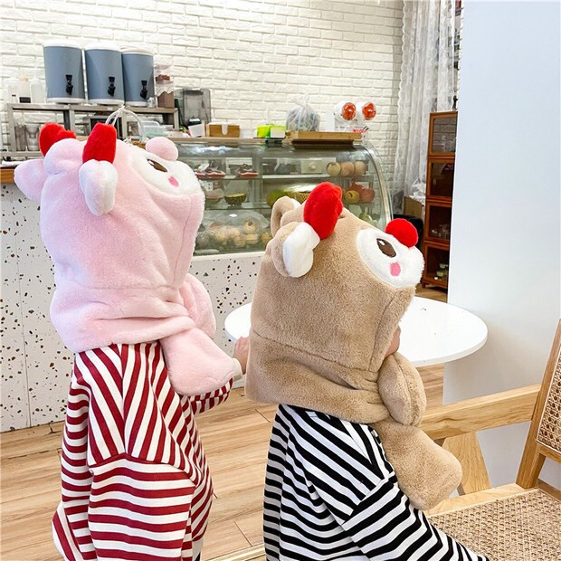 Mũ len kèm khăn choàng cổ và găng tay họa tiết giáng sinh, Quà tặng Noel cho bé