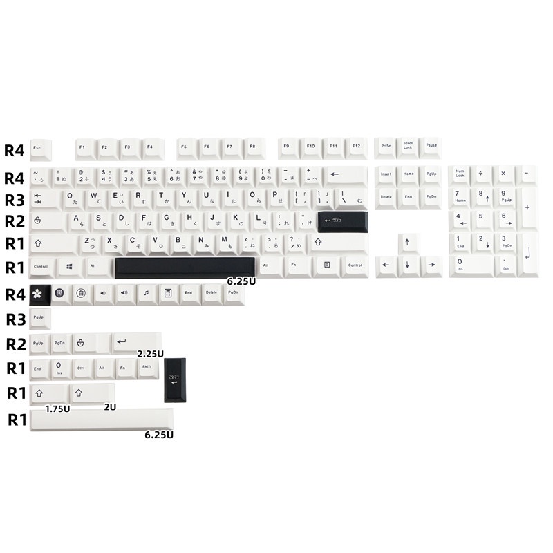 Các keycaps màu trắng tối giản GMK, 129 phím keycaps Cherry Profile DYE-SUB Cá nhân hóa GMK Keycaps cho bàn phím cơ