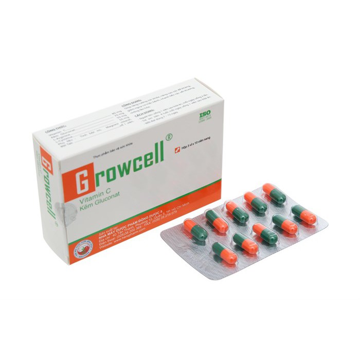 Growcell Cung Cấp Vitamin Và Kẽm Gluconat (Hộp 30 viên)