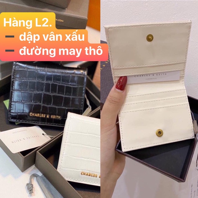 Ví đựng tiền thẻ  mini da dập vân cá sấu dáng gập đôi fullbox có hộp