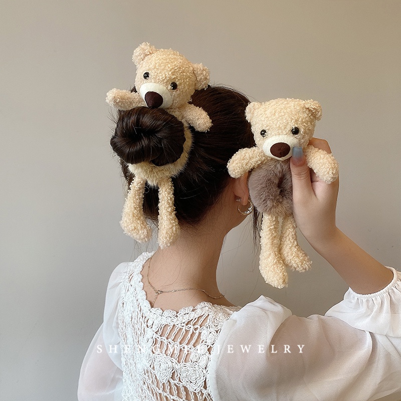 Dễ Thương Dây Buộc Tóc Co Giãn Hình Thỏ / Gấu Bông Đáng Yêu Cho Nữ