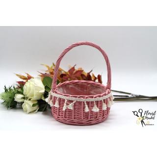 Giỏ Mây Tròn - Hồng