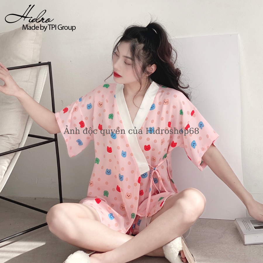 Bộ Pijama Kimono Lụa Cao Cấp Mềm Mịn Nhiều Họa Tiết Dễ Thương