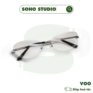 Kính mát thời trang Soho Studio gọng chữ nhật VOO tròng màu trong suốt ombre với gọng kim loại thanh mảnh siêu ngầu