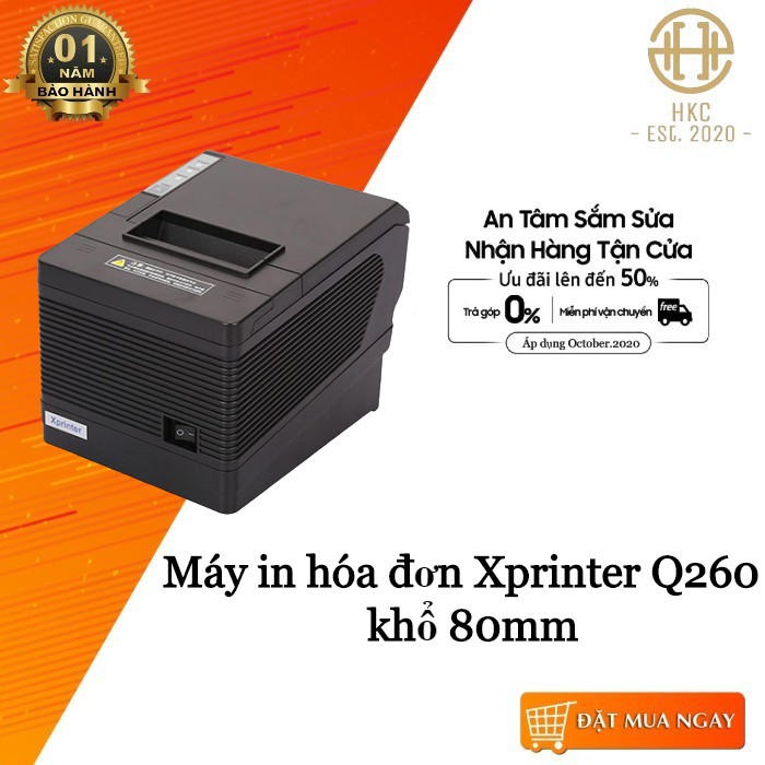 Máy in hóa đơn Xprinter Q260 , khổ 80mm , kết nối USB + LAN +Serial