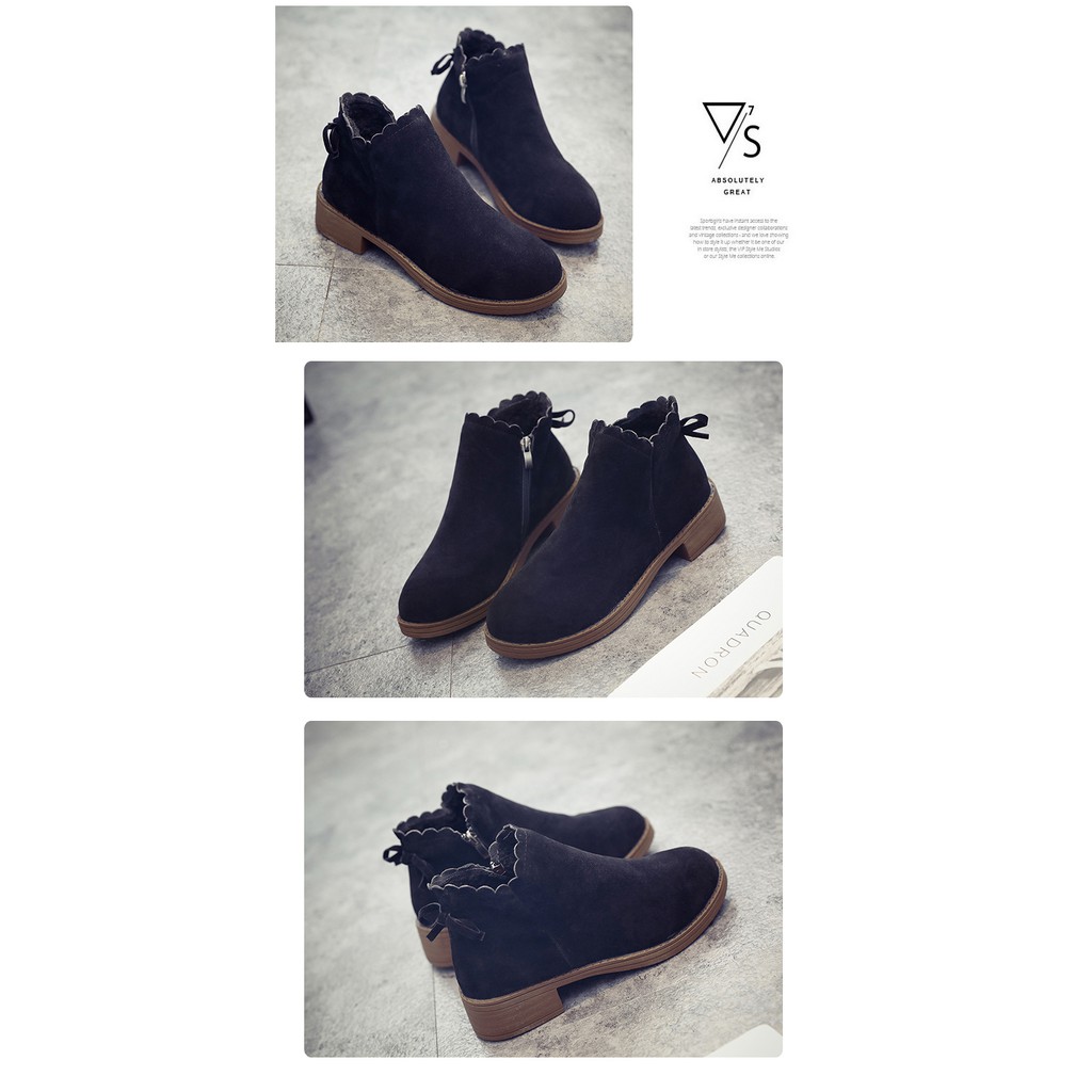 Boot nữ cổ ngắn da lộn giày nữ bốt bệt boots siêu đẹp M109 Mai Aries Store | BigBuy360 - bigbuy360.vn