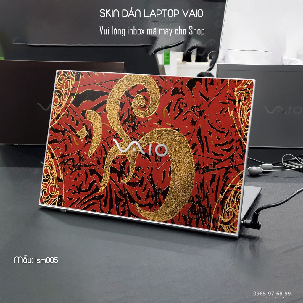 Skin dán Laptop Sony Vaio in hình Biểu Tượng Om Vàng - lsm005 (inbox mã máy cho Shop)