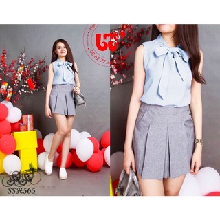 Susu shop - set áo thắt nơ kèm chân váy - ssh565