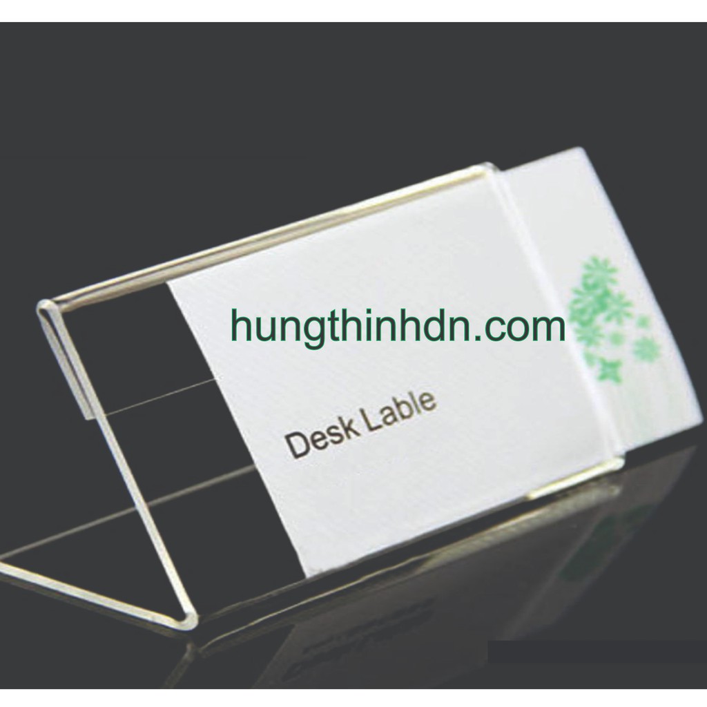 Kệ mica chức danh, danh thiếp, nhãn ghi chú menu mica chữ L, bảng giá sản phẩm, tên sản phẩm 9 x 5.5 cm