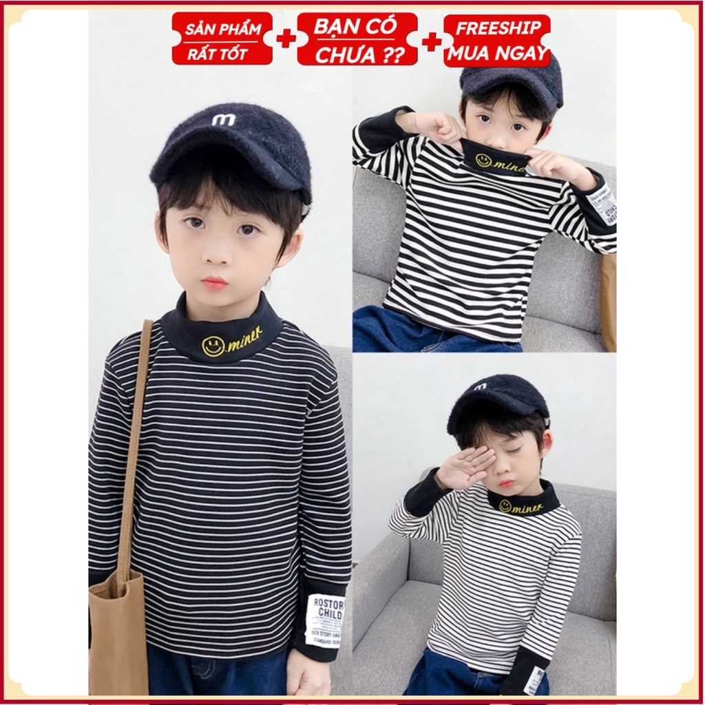 PVN35940 Áo giữ nhiệt lót nỉ lông  dài tay bé trai bé gái T2 (Màu ngẫu nhiên)