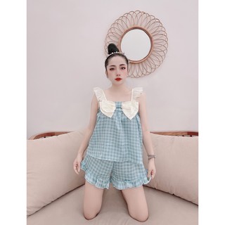 Set bộ đồ ngủ nữ 2 dây lụa mặc nhà ❌ ẢNH THẬT 💯%❌