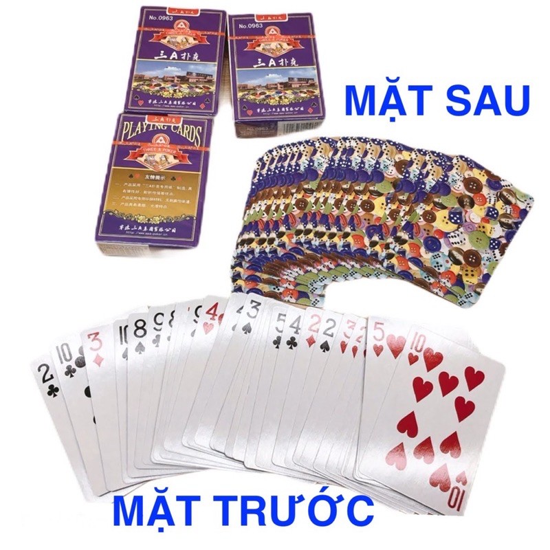 Bộ bài tây 52 lá mẫu AAA màu tím no 0963