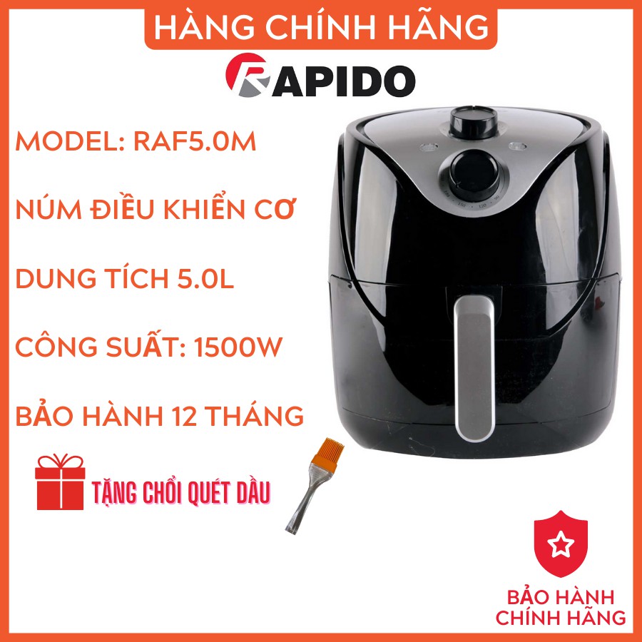 Nồi chiên không dầu Rapido RAF5.0M dung tích 5l -Shop Tiện Ích