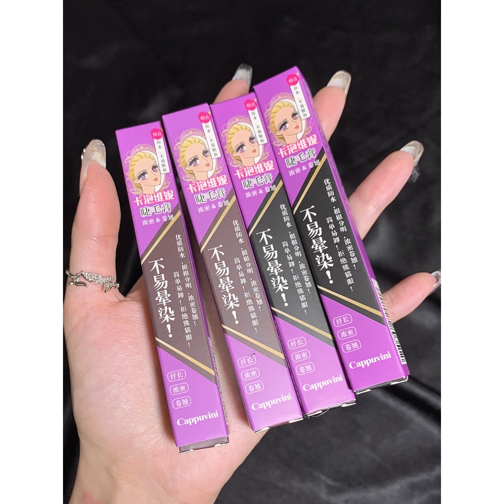 Mascara Cappuvini Chống Thấm Nước Không Nhòe Chuốt Dày Và Cong Mi Tự Nhiên