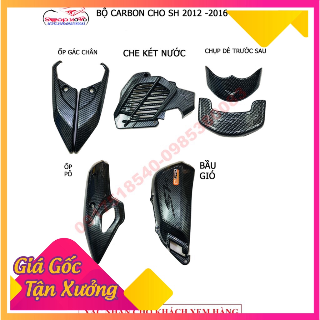 FULL BỘ CARBON CHO SH 2012-2016 (Ảnh Sp thật)