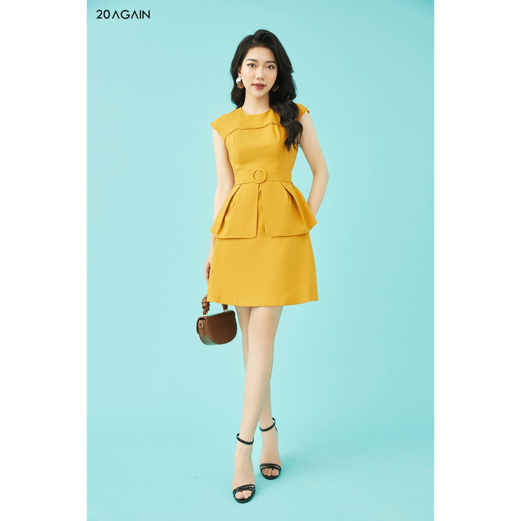 [Mã WABR0101 giảm 10% đơn 99K] Đầm Xòe Peplum Tà Xẻ Công Sở 20AGAIN DEA1229 | BigBuy360 - bigbuy360.vn