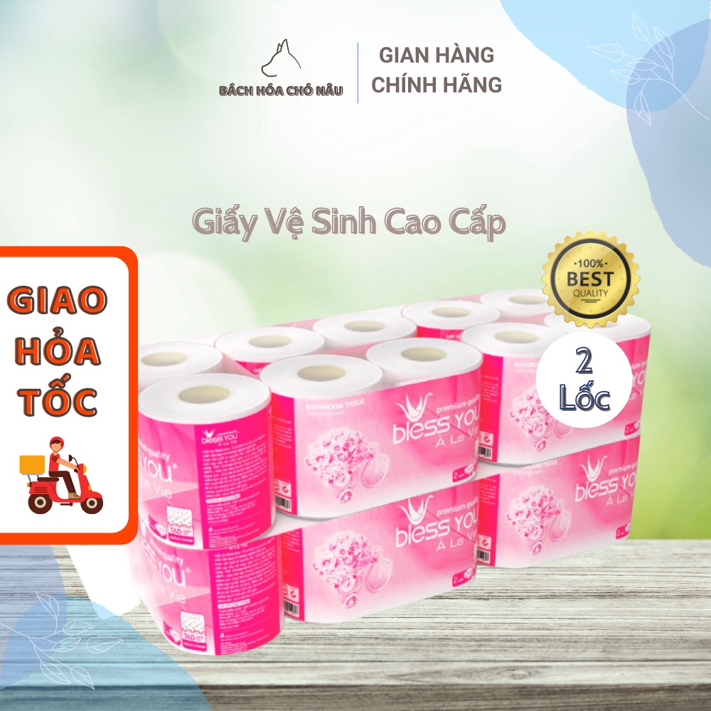 COMBO 2 Lốc Giấy Vệ Sinh Bless You À La Vie 10 Cuộn Giấy 2 Lớp Cao Cấp Cho Gia Đình [ Hàng Mới Chính Hãng]