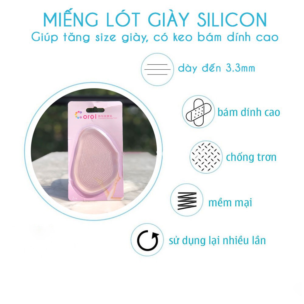 [ Chính Hãng ] Miếng lót giày mũi giày silicon cao cấp COLOR - Siêu êm siêu dày 1CAP-LGS3