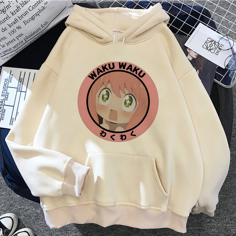 Áo Hoodie Nam In Chữ Spy x Family Anya Phong Cách hip hop harajuku Hàn Quốc