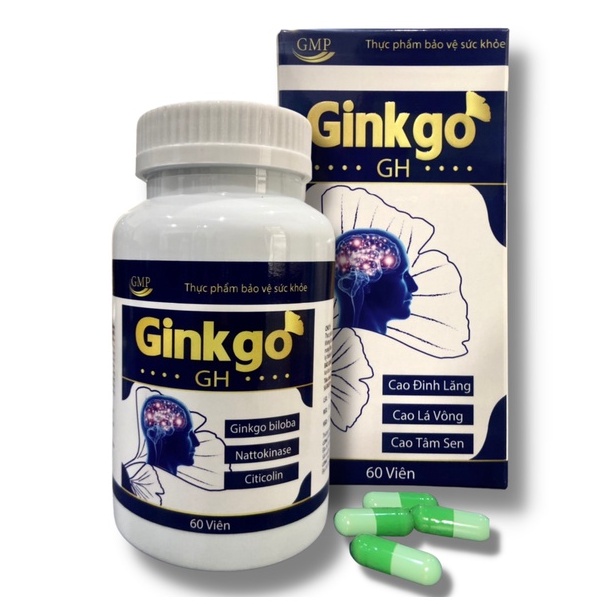 Viên bổ não Ginkgo GH chiết xuất Ginkgo Biloba - Hoạt huyết dưỡng não, tăng cường tuần hoàn não, tăng trí lực