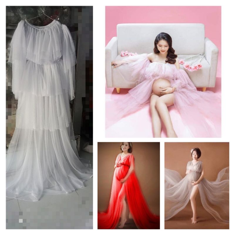 Váy voan chụp bầu xinh