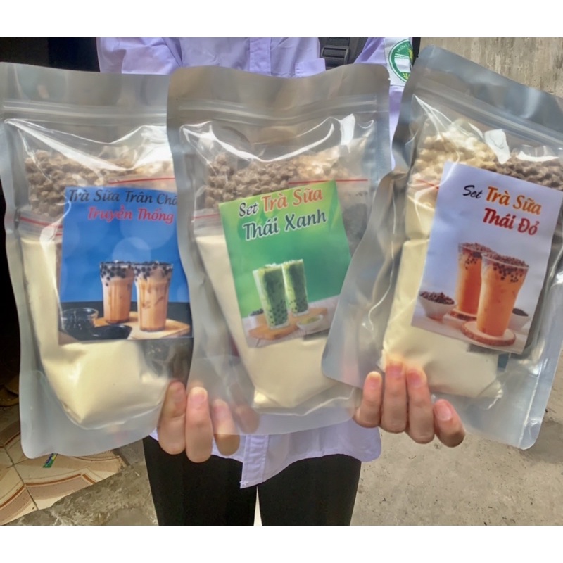 Set Trà Sữa, Set Nguyên Liệu Pha Trà Sữa Truyền Thống, Thái Xanh, Thái Đỏ(20-25LY)