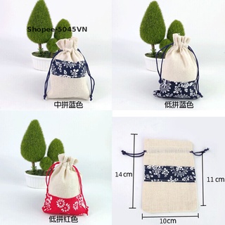 Bộ 2 túi đựng quà bằng vải cotton handmade