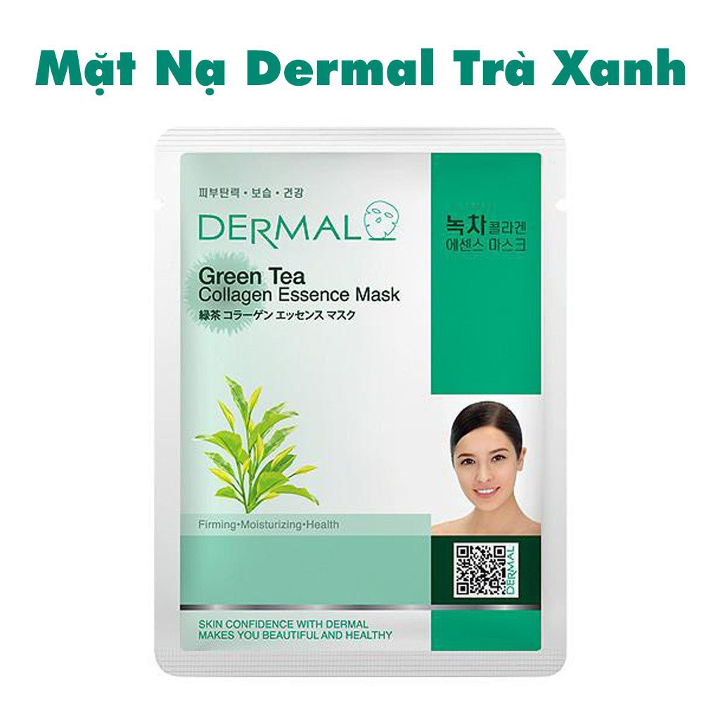 Mặt Nạ Trà Xanh Dermal Green Tea Collagen Essence Mask 23G