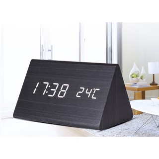 Đồng hồ báo thức điện tử để bàn, hình trụ tam giác