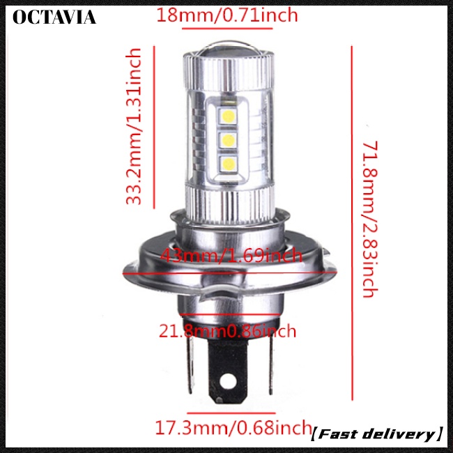 Bộ bóng đèn pha LED AT H4 80w 4000lm 6000K-6500K siêu sáng với thấu kính chuyên dụng cho ô tô