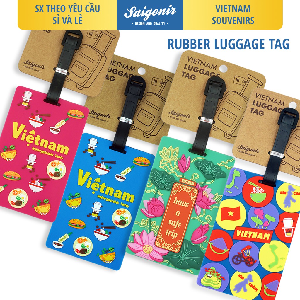 Thẻ Treo Hành Lý Ba lô Va li Nhựa Dẻo PVC Luggage Tag Saigonir - Hình Ảnh Việt Nam - Quà Tặng - Quà Lưu Niệm Việt Nam