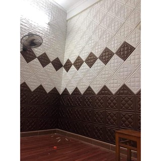 xốp dán tường giả da cao cấp P3 , kt 60x60x1