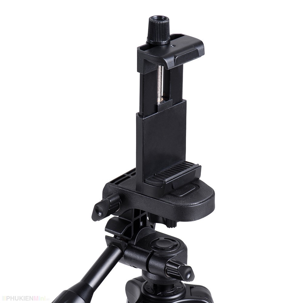 Trọn bộ tripod giá đỡ 3 chân gấp gọn du lịch, chân hợp kim siêu nhẹ kèm kẹp điện thoại vặn đinh ốc và remote bluetooth