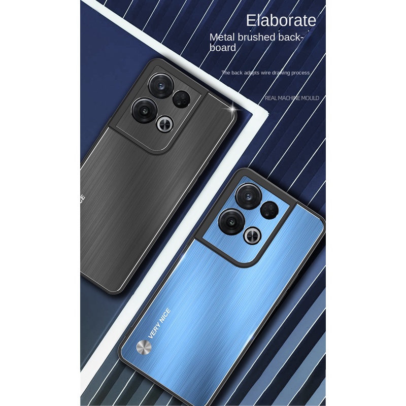 Ốp Điện Thoại Kim Loại Nhám Chống Sốc Thời Trang Cho OPPO Reno8 Pro Reno 8 8Pro 5G