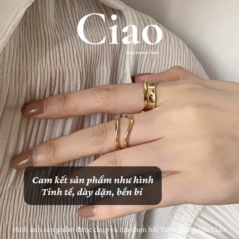 [NEW ITEMS] Nhẫn mạ bạc S925 thiết kế phong cách trendy tinh tế Rowena Ciao accessories