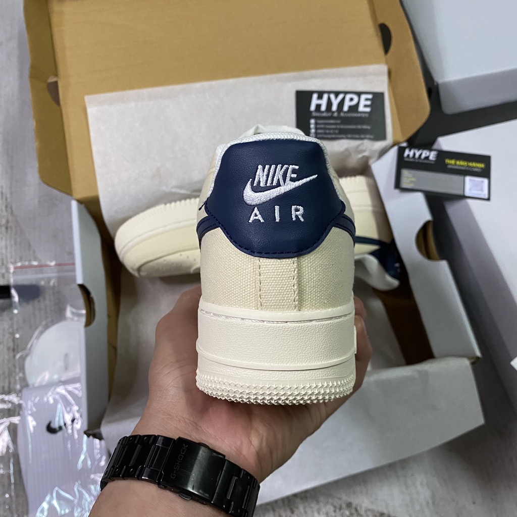 Giày sneaker Nike_AF1 Low Beige Deep Blue ( af1 kem/ xanh ) - Giày Hype Canvas Sneaker nam nữ cao cấp