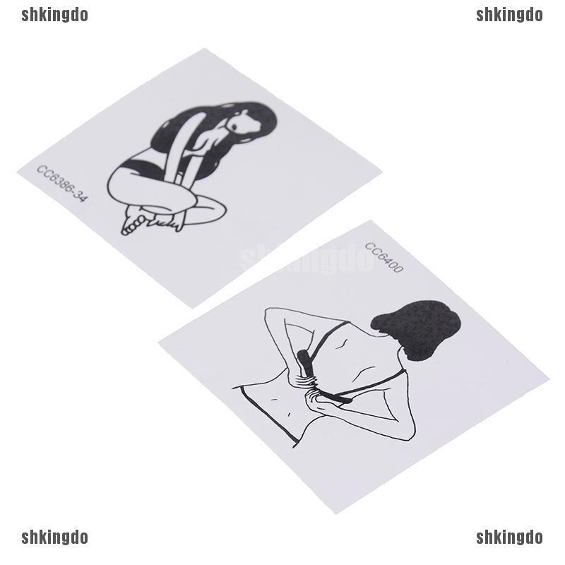 5 Sheets Little Vintage School Women Black White Face Temporary Tattoo Sticker