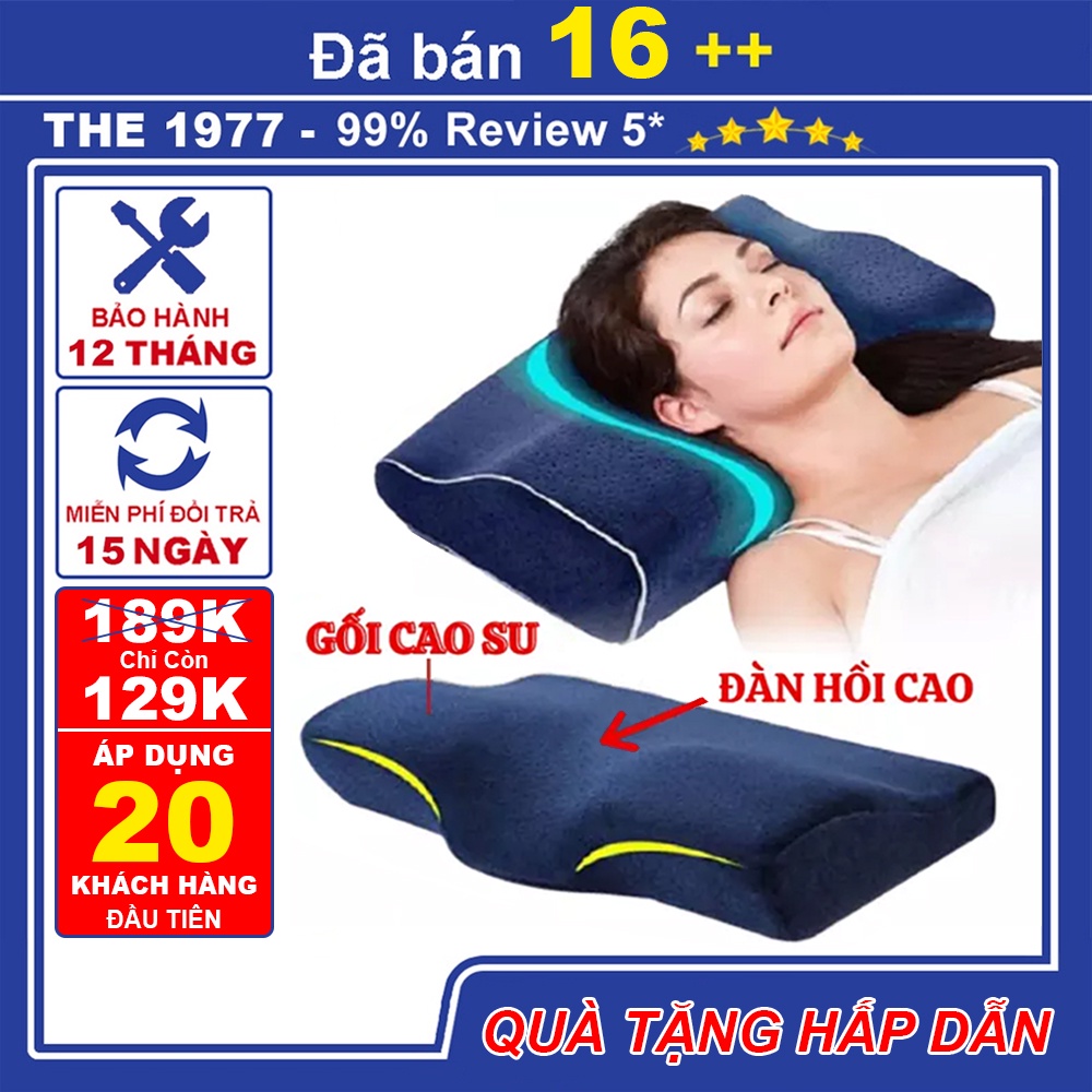 Gối ngủ nhanh cao cấp chống mỏi vai gáy và thoái hóa đốt sống cổ, chống mất ngủ cho người cao tuổi chất liệu cao su non