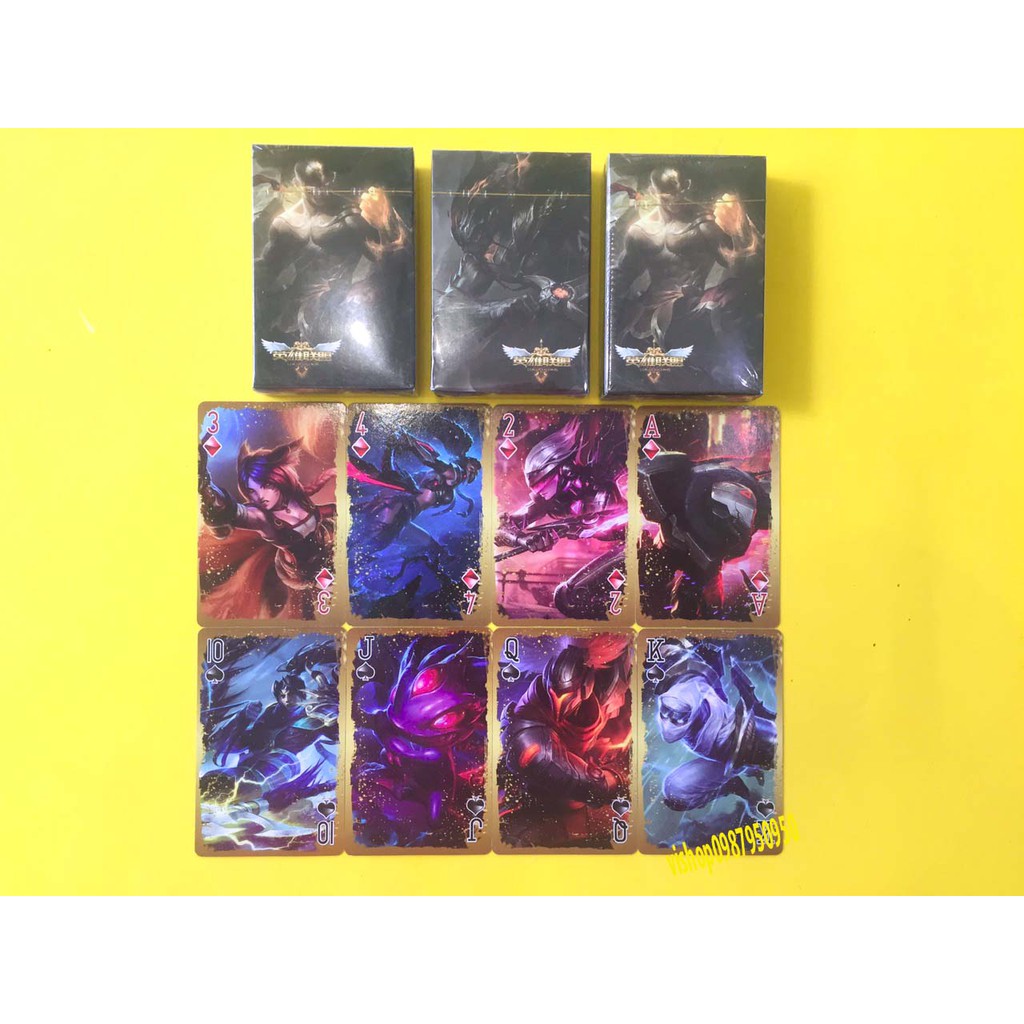 Bộ bài Tây anime LOL liên minh huyền thoại, bộ tú poker pubg 54 lá in hình anime manga dễ thương độc đáo