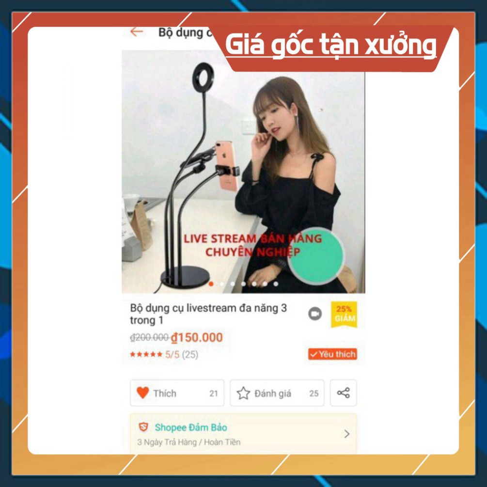 [ sale mùa hè] Sẵn hàng  Bộ dụng cụ hỗ trợ livestream 3in1 < KHÔNG KÈM MICRO> .