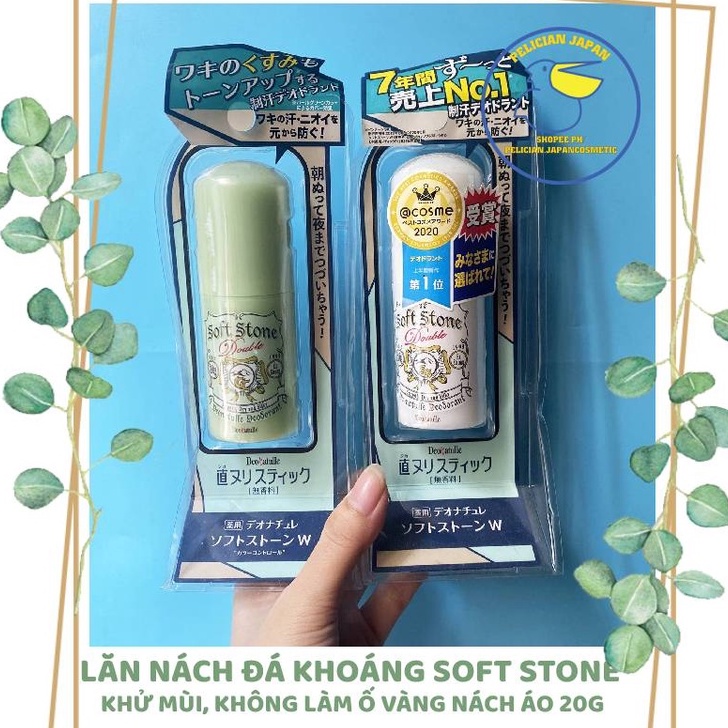 LĂN NÁCH ĐÁ KHOÁNG SOFT STONE KHỬ MÙI, KHÔNG LÀM Ố VÀNG NÁCH ÁO 20G