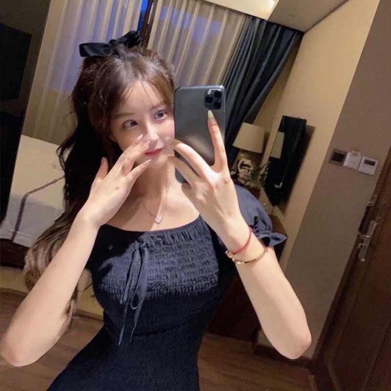 Cột tóc cao su đính nơ màu trơn đơn giản Loli